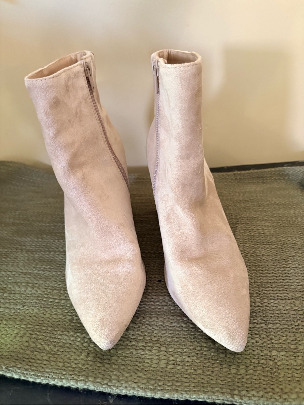 Target Women's Pointed Suede Ankle Boots in Light Taupe